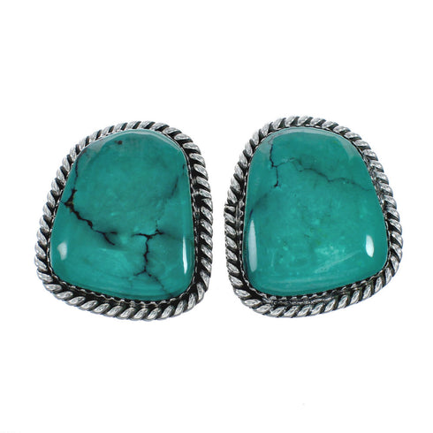 Native American Turquoise Sterling Silver Post Earrings X11027
